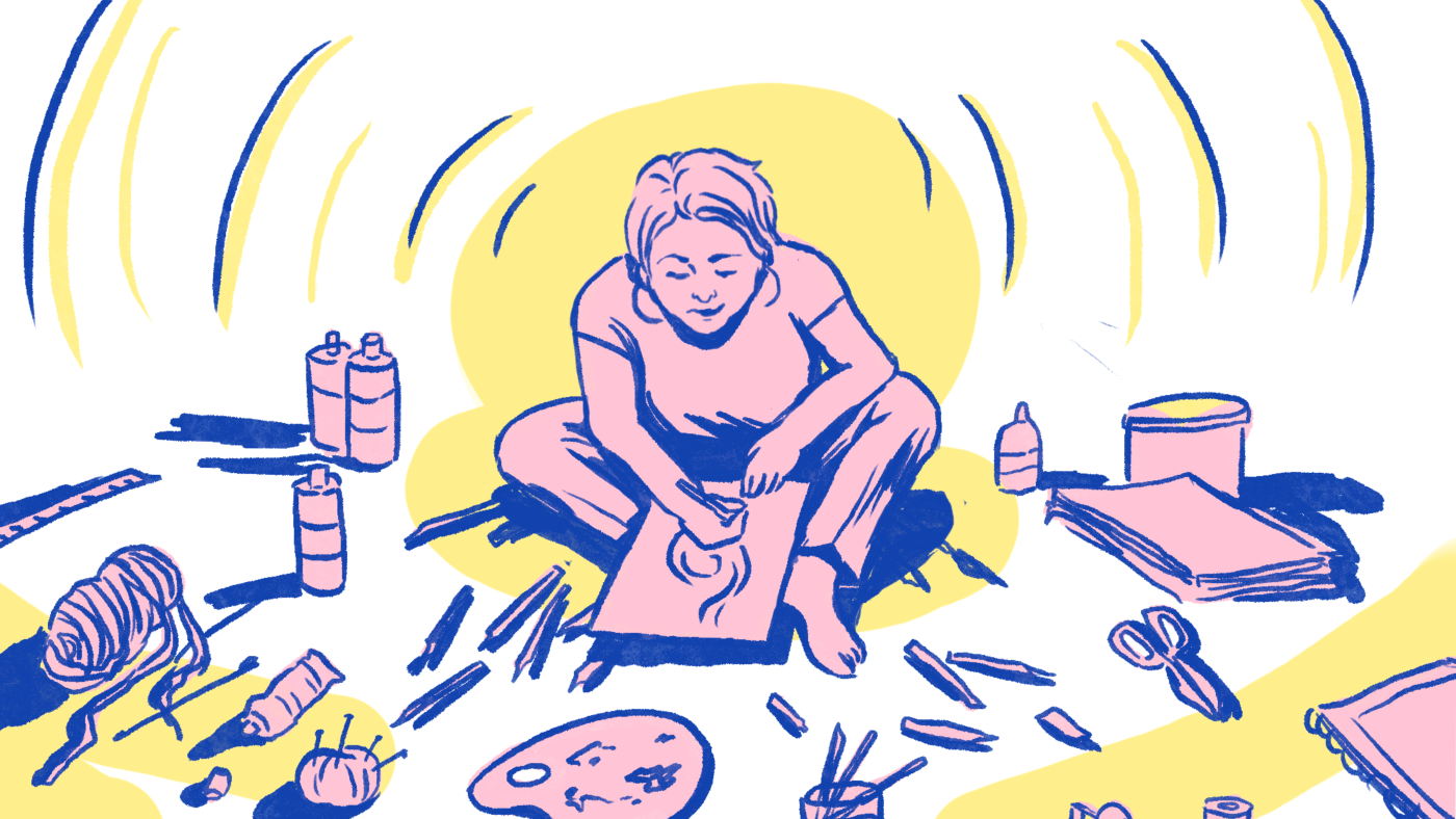 A cheerful illustration of simple activities that boost mood like smiling, stretching, and breathing