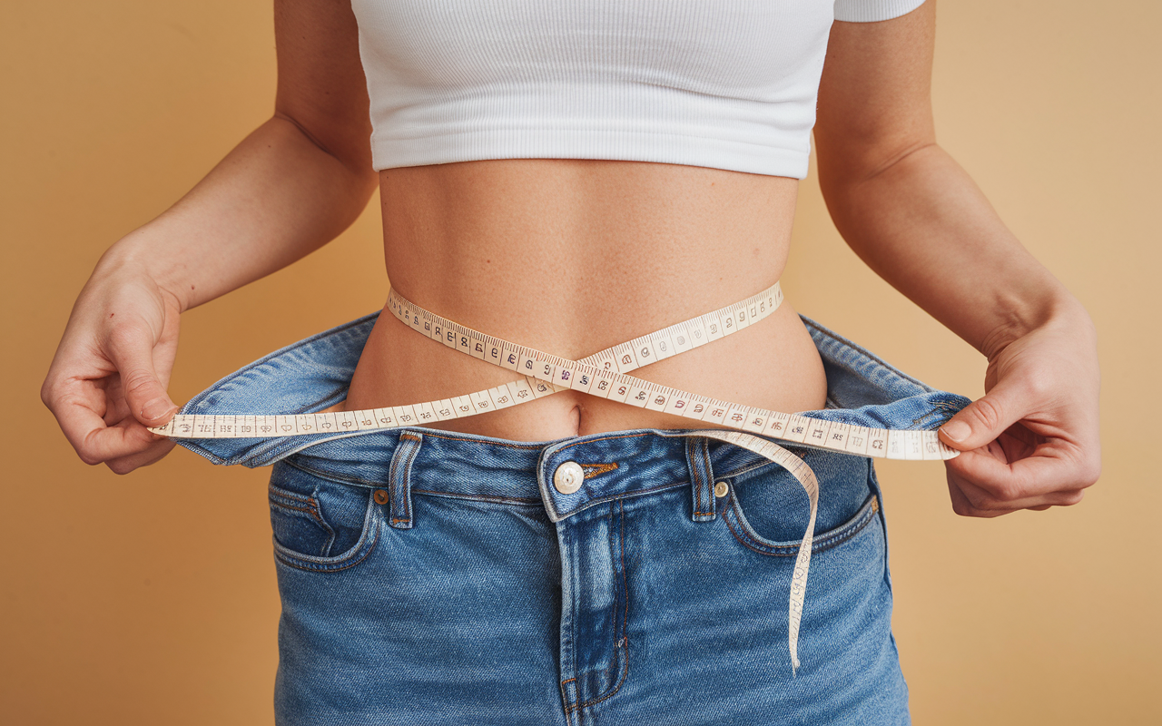 Image of a scale with decreasing numbers, symbolizing weight loss and health
