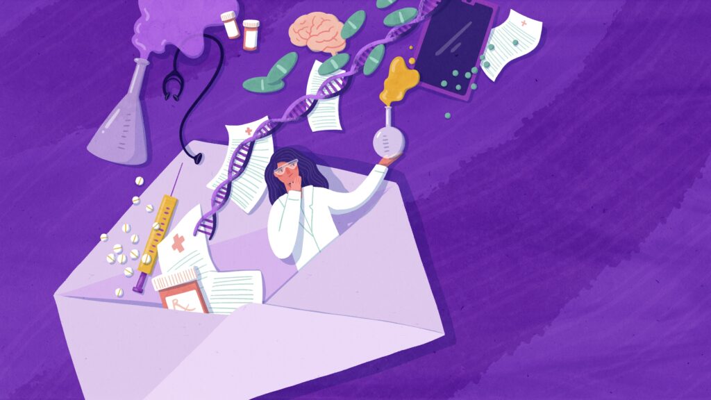 A supportive image depicting medical students and professionals collaborating for mental health