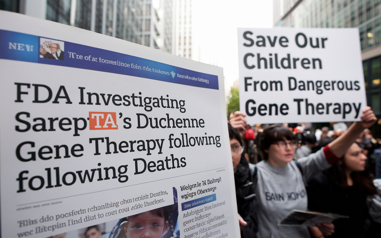 Conceptual image of DNA strands with caution signs