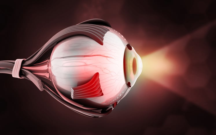 Abstract image of an eye with technological elements