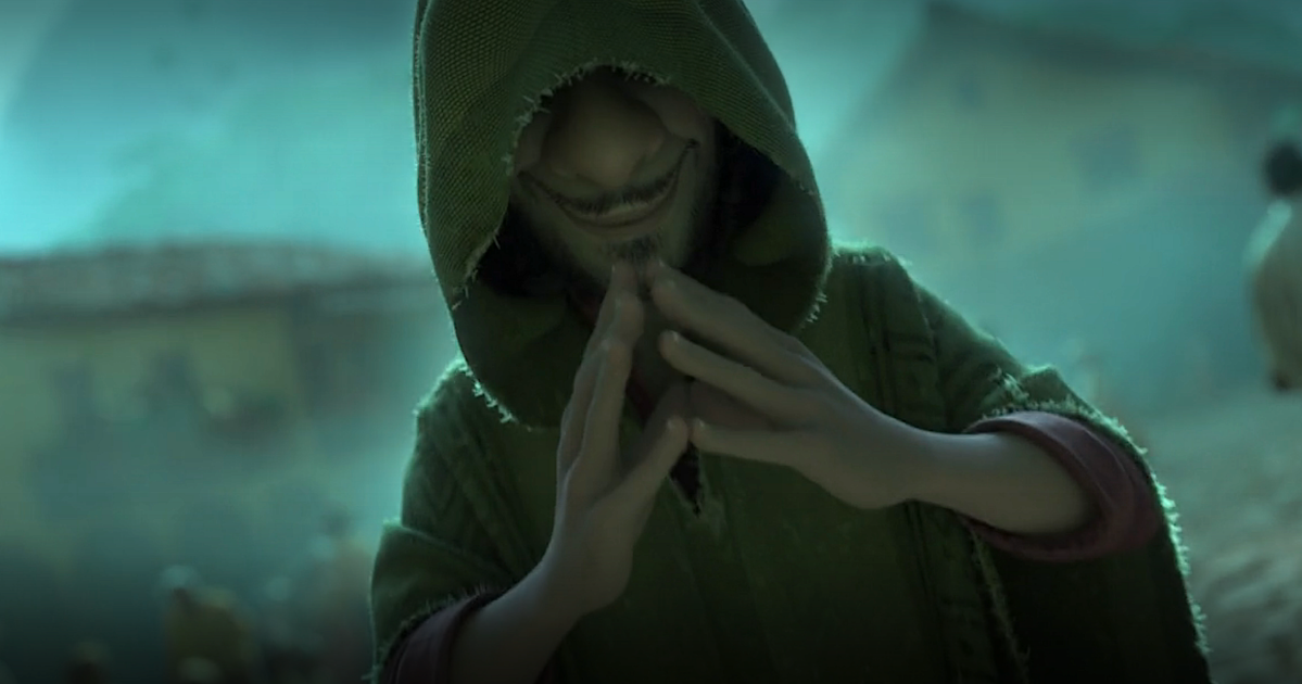 Musical notes flowing across a vibrant background