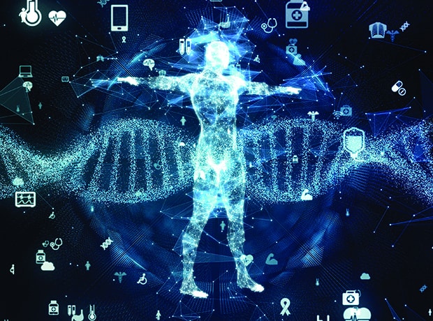 A graphic representation of neurons affected by epileptic activity