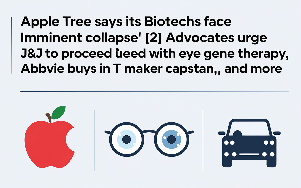Abstract illustration of a biotech company facing financial challenges