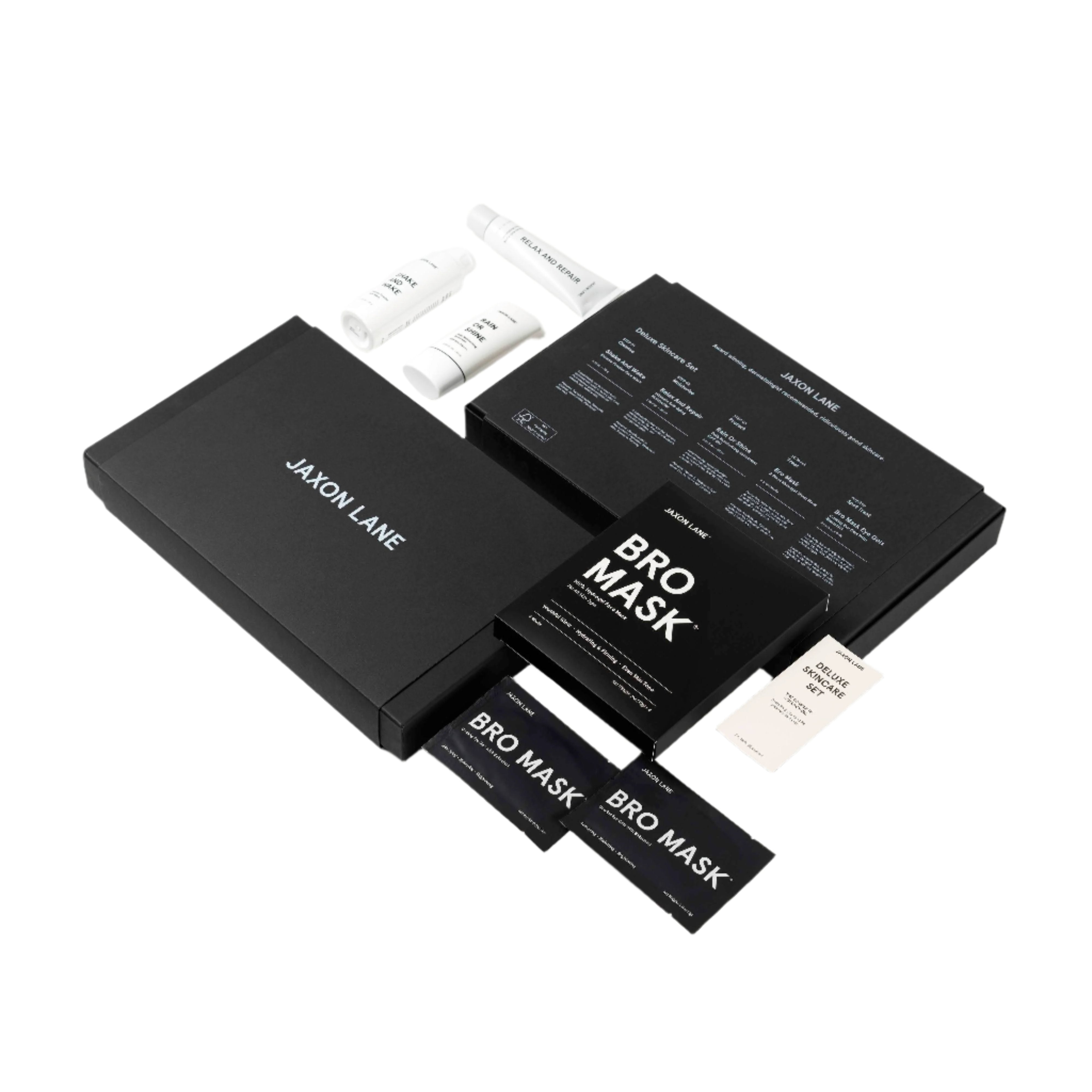 A luxurious skincare set displayed elegantly against a minimalist backdrop