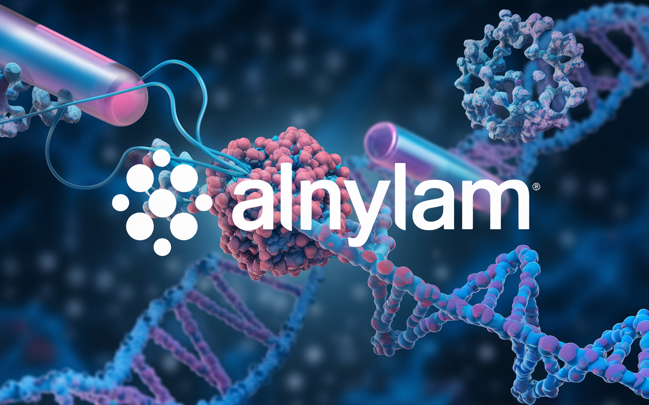 An illustration of RNA molecules targeting disease cells in the human body