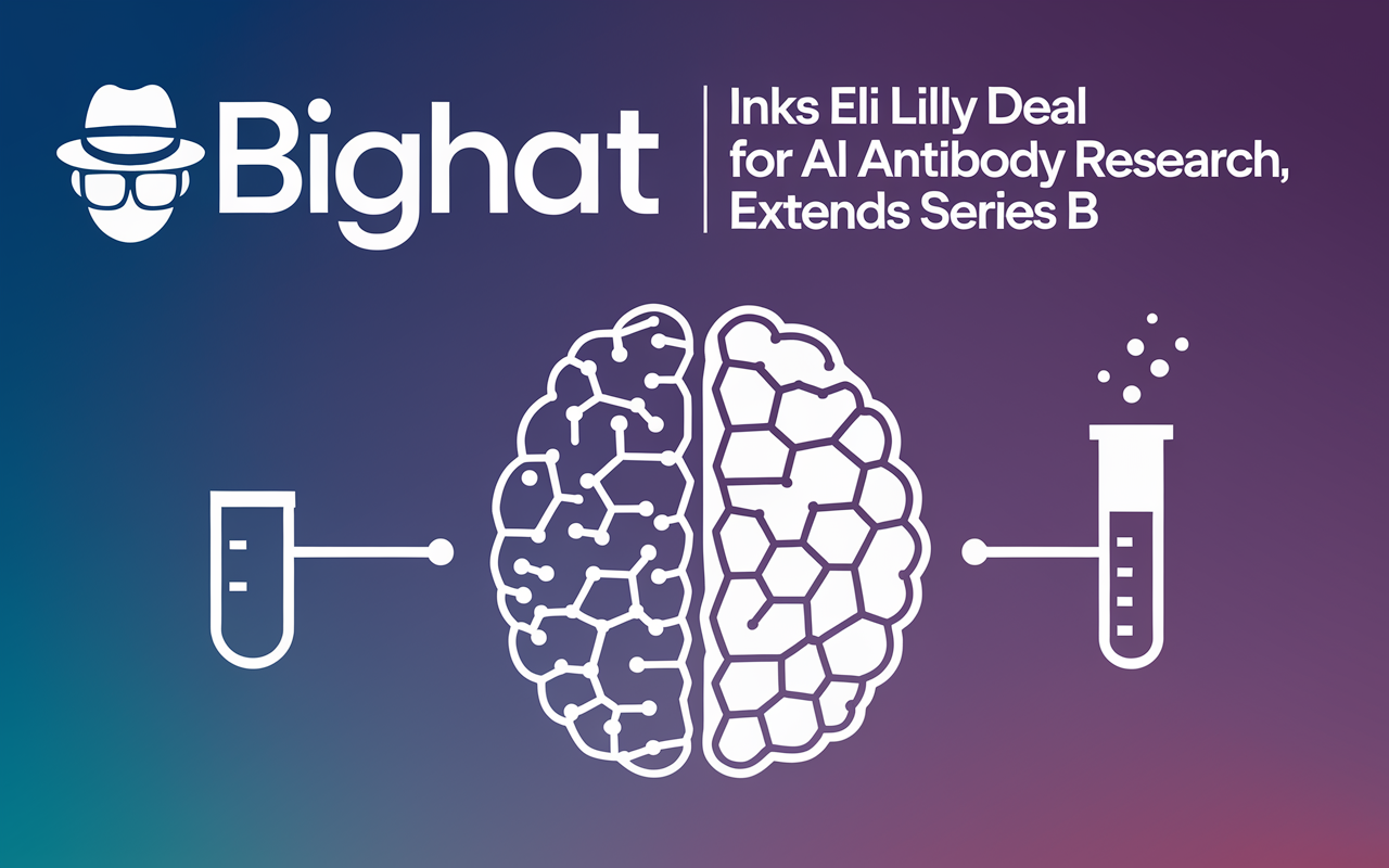 An image of a robotic arm holding a DNA strand, symbolizing AI in antibody development