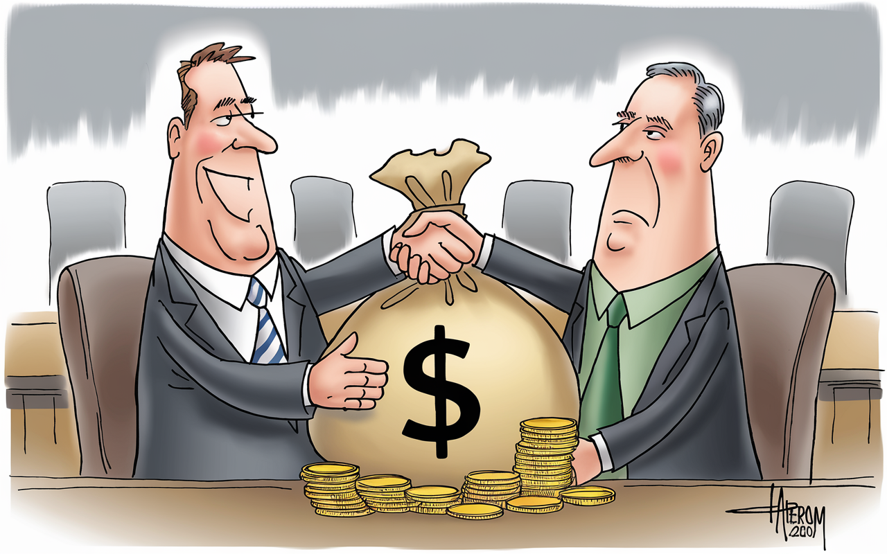 An illustration of a medical handshake symbolizing a partnership in drug development