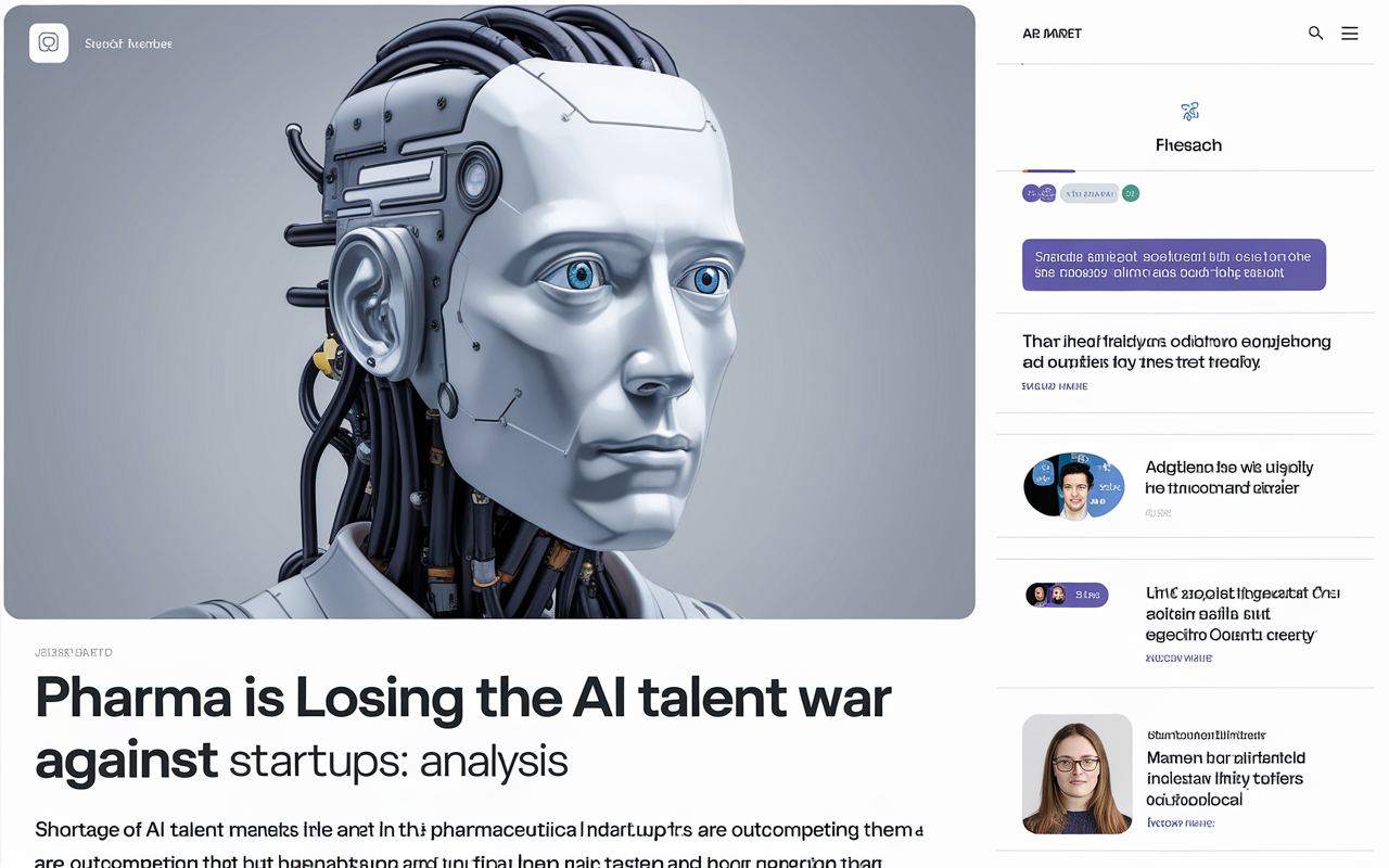 An abstract representation of AI talent moving towards startups