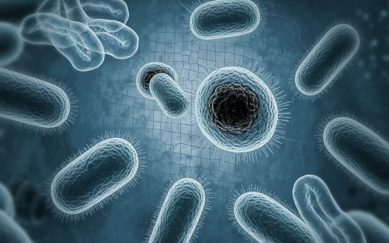 Visual concept of novel tuberculosis drug molecules being discovered