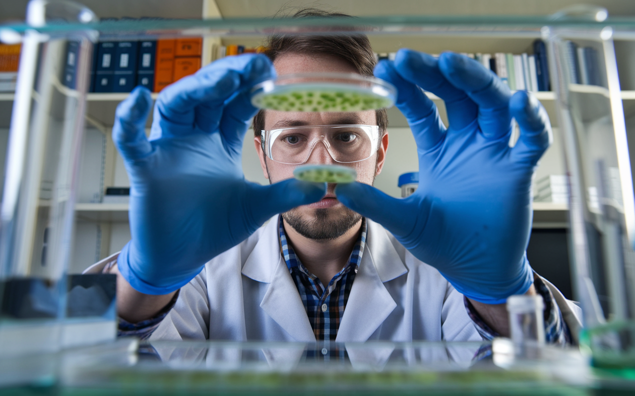 Visualization of bacterial DNA highlighting genetic markers