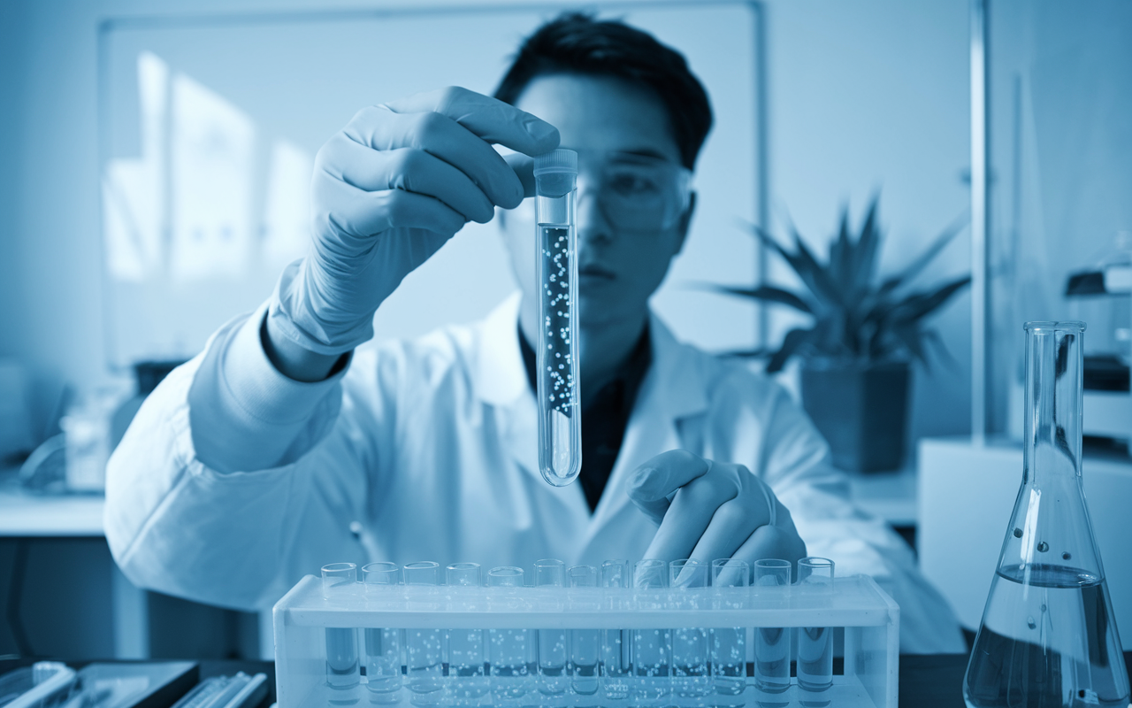 A laboratory flask symbolizing breakthrough in breast cancer research