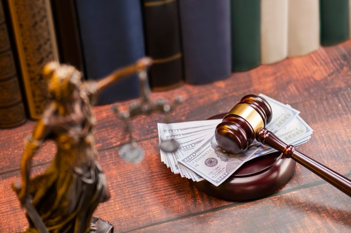 Gavel and scales of justice symbolizing a legal victory