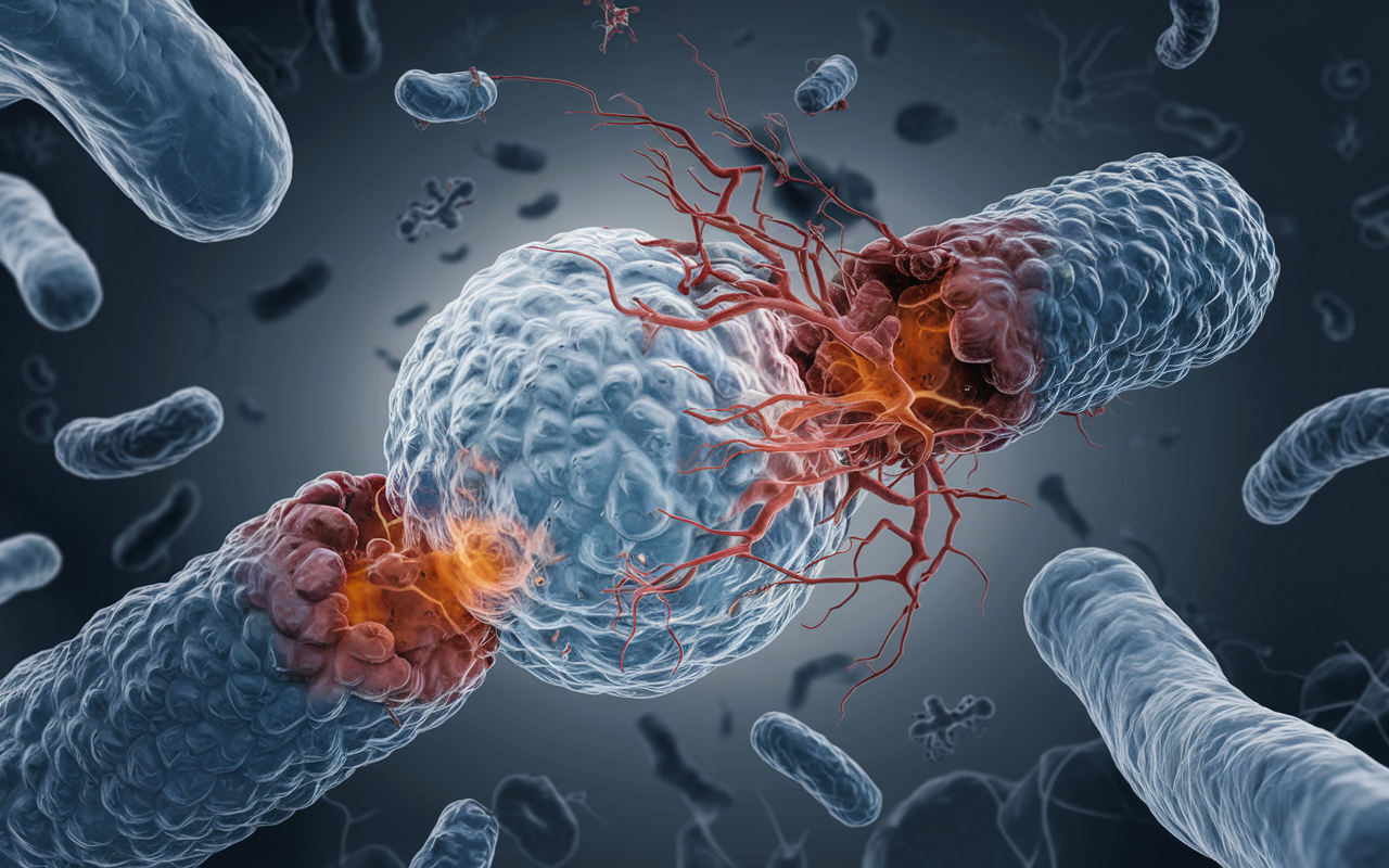Visual of antibiotic molecules combating inflammation