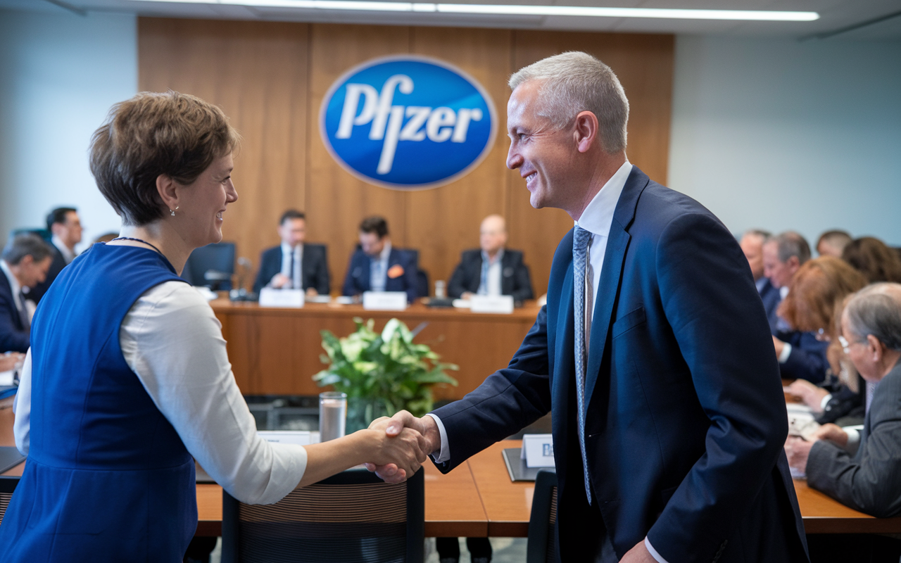 Abstract image symbolizing leadership transition in pharma industry