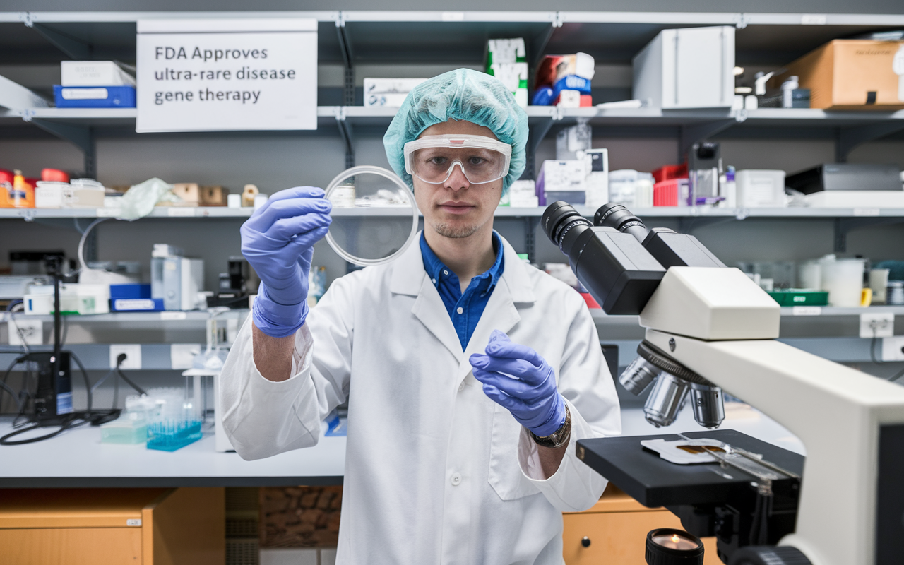Microscopic view of cells being repaired, symbolizing gene therapy healing