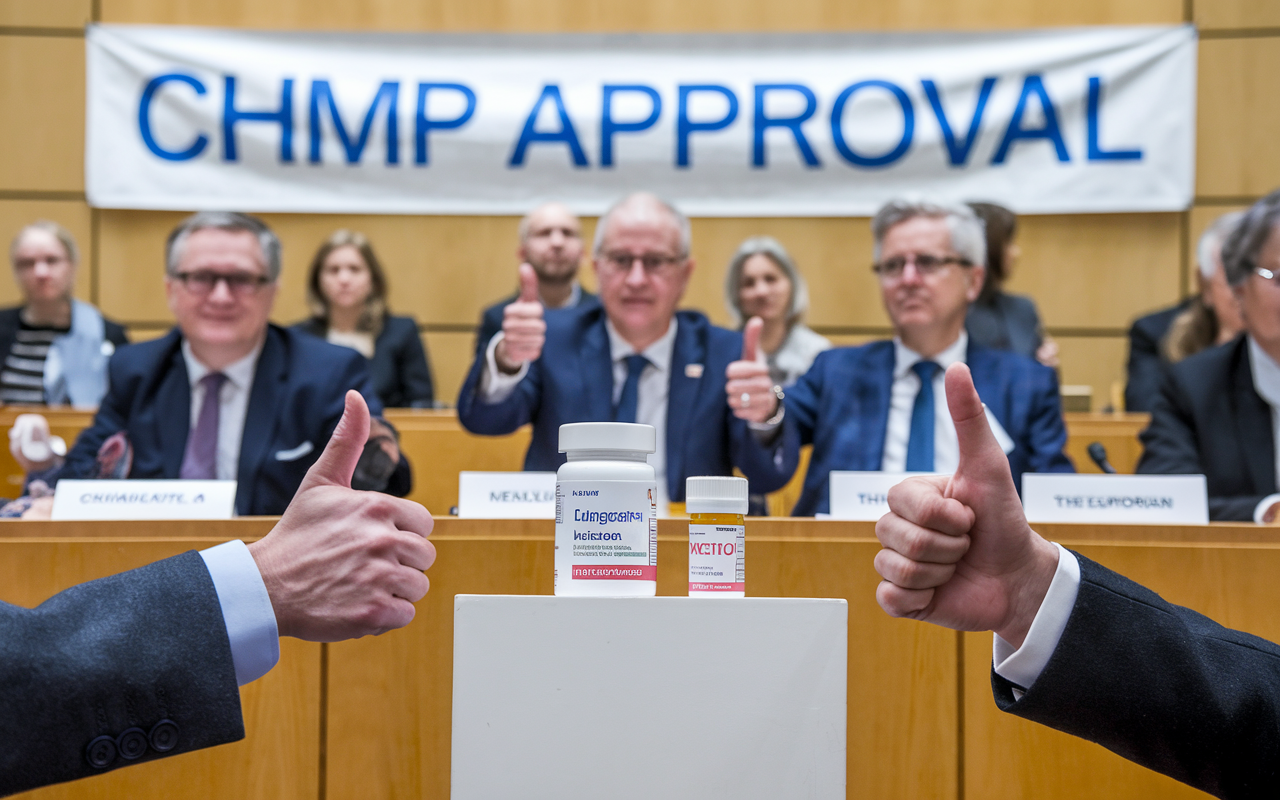 European Medicines Agency building with positive symbols