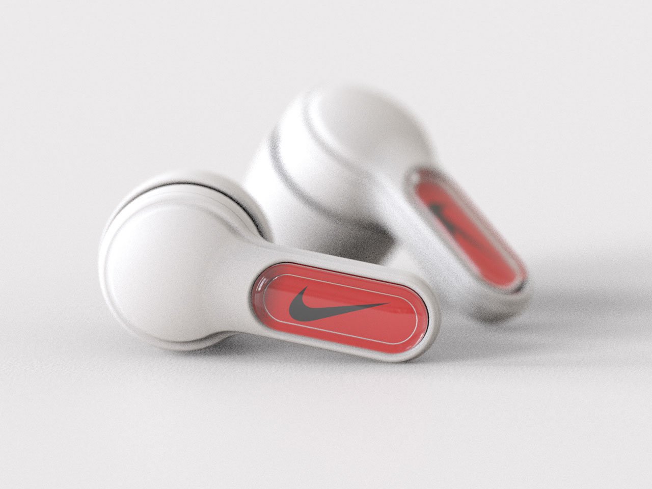 A minimalist design of Nike earbuds tailored for active individuals