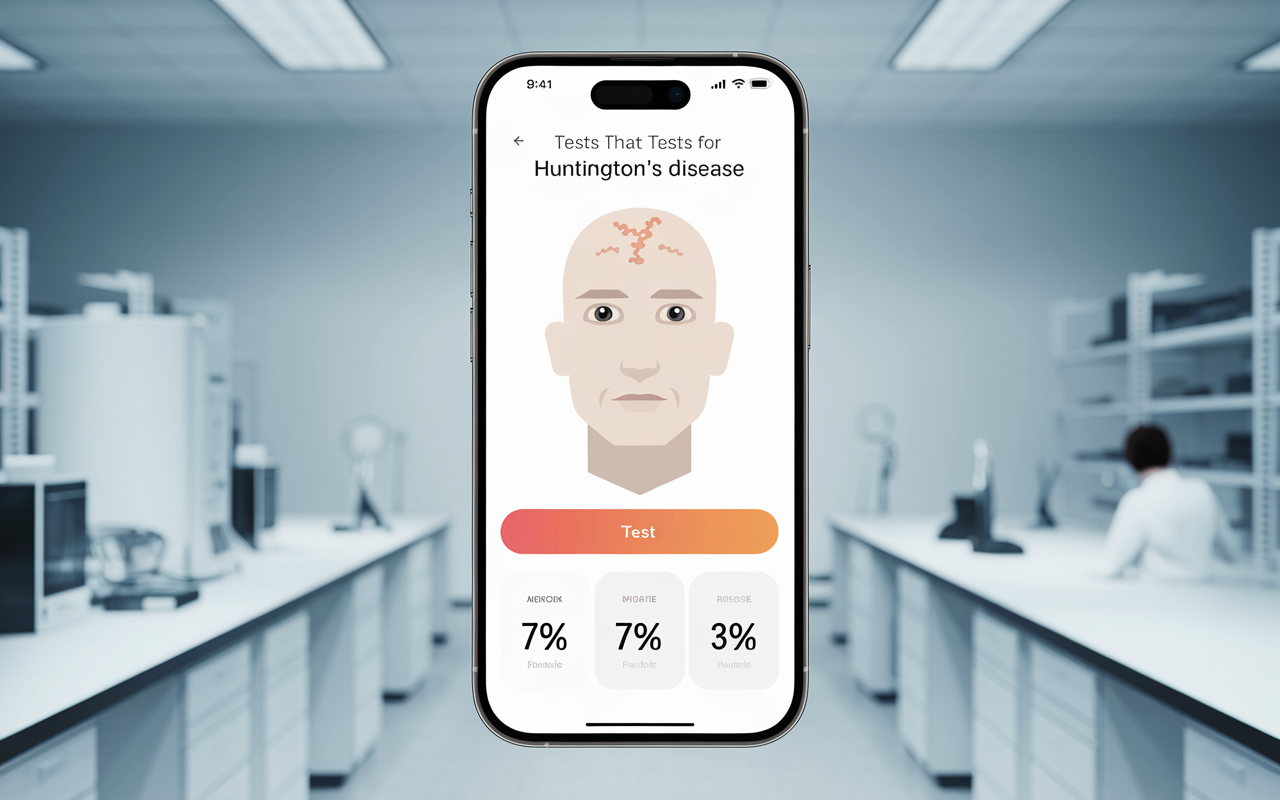 A smartphone displaying a health monitoring app for neurological symptoms