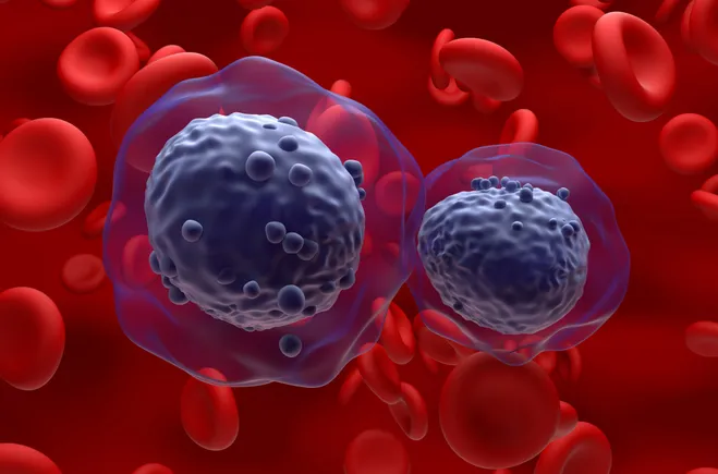 Illustration of T cells targeting cancer cells