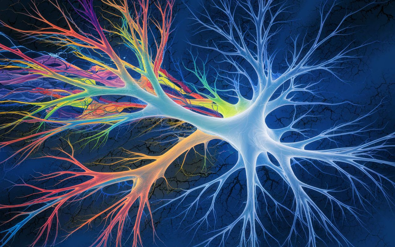 Abstract image of neuronal pathways in Parkinson's disease