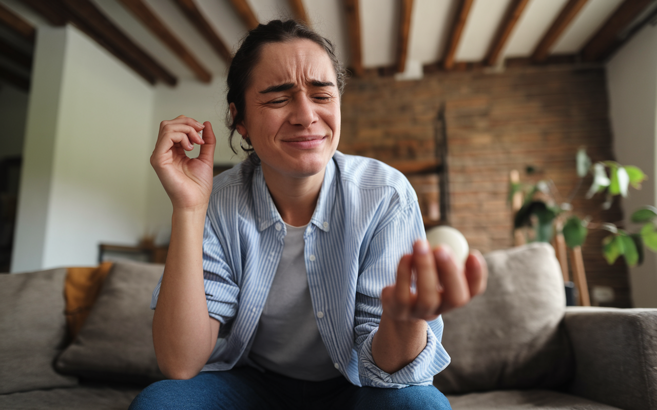 A person feeling relief from pain without using opioids