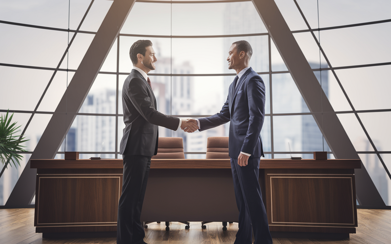 Corporate leadership transition abstract