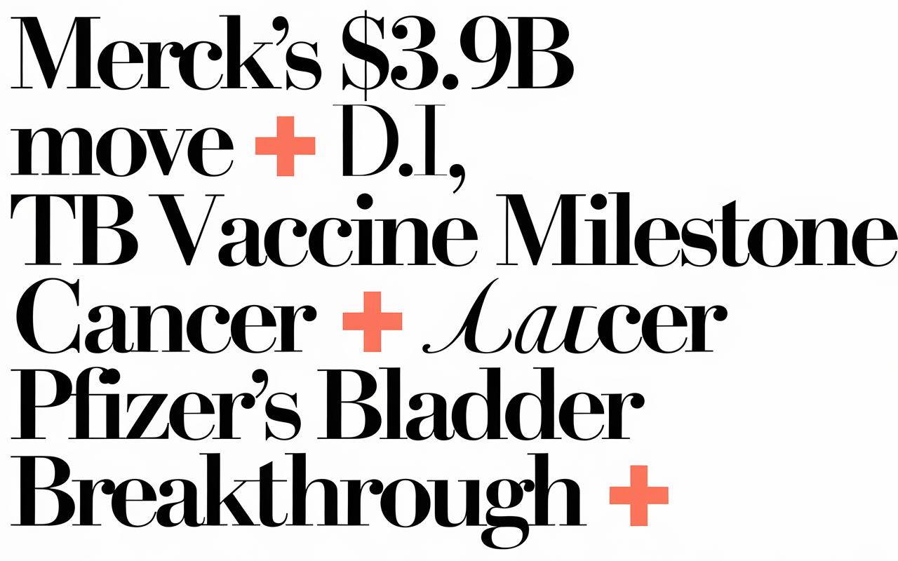 Merck's $3.9B Move 💰, TB Vaccine Milestone 🧪, Pfizer's Bladder Cancer Breakthrough 🌟