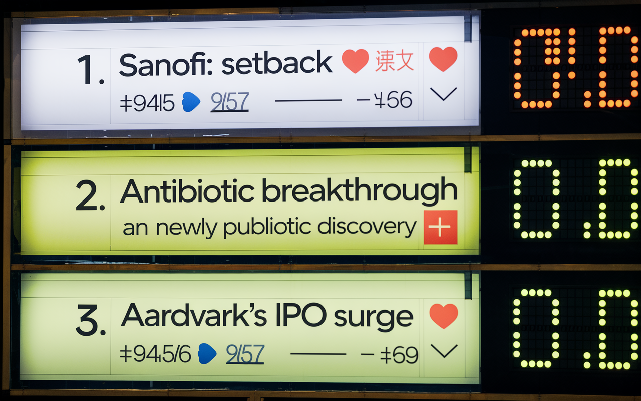 Sanofi Setback 💉, Antibiotic Breakthrough 💊, Aardvark's IPO Surge 🚀