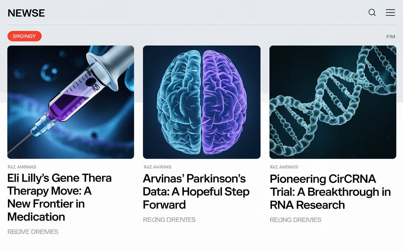 Eli Lilly's Gene Therapy Move 🧬, Arvinas' Parkinson's Data 🧠, Pioneering circRNA Trial 🔄