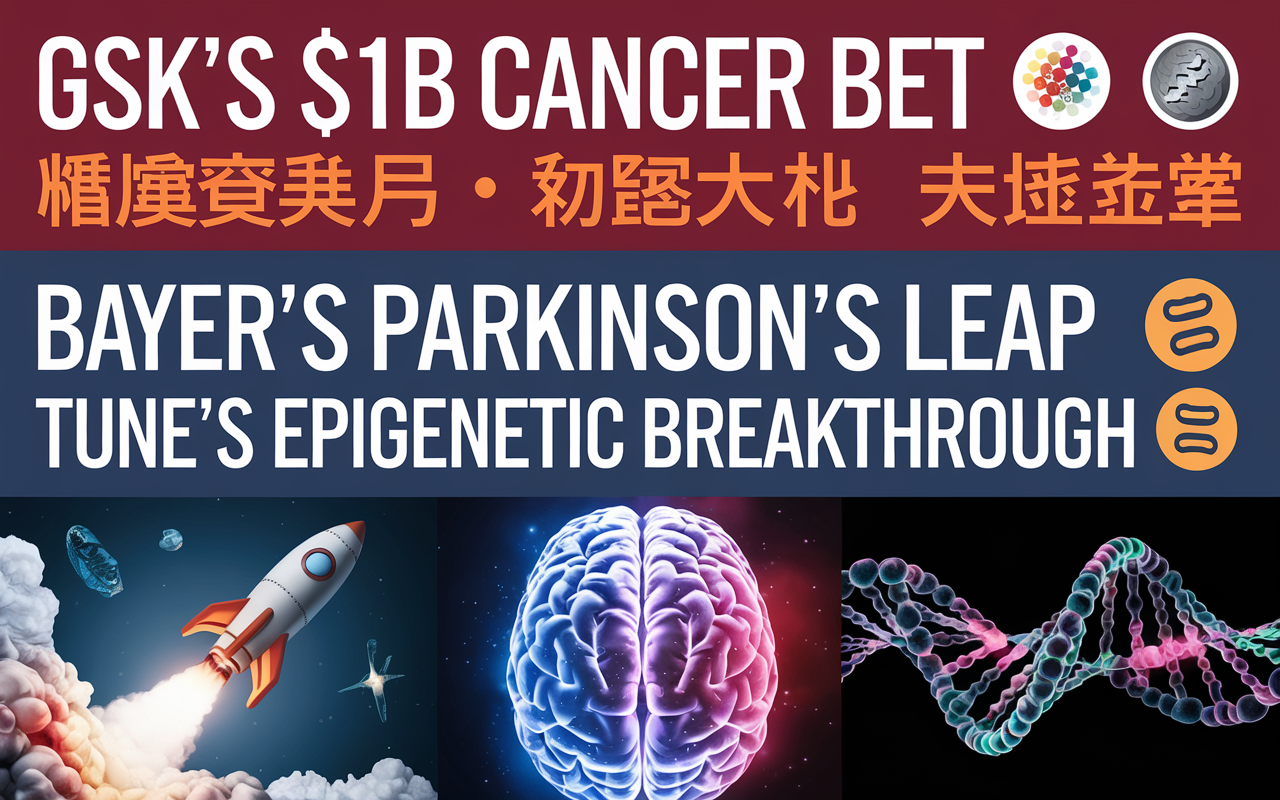 GSK's $1B Cancer Bet 🚀, Bayer's Parkinson's Leap 🧠, Tune's Epigenetic Breakthrough 🧬