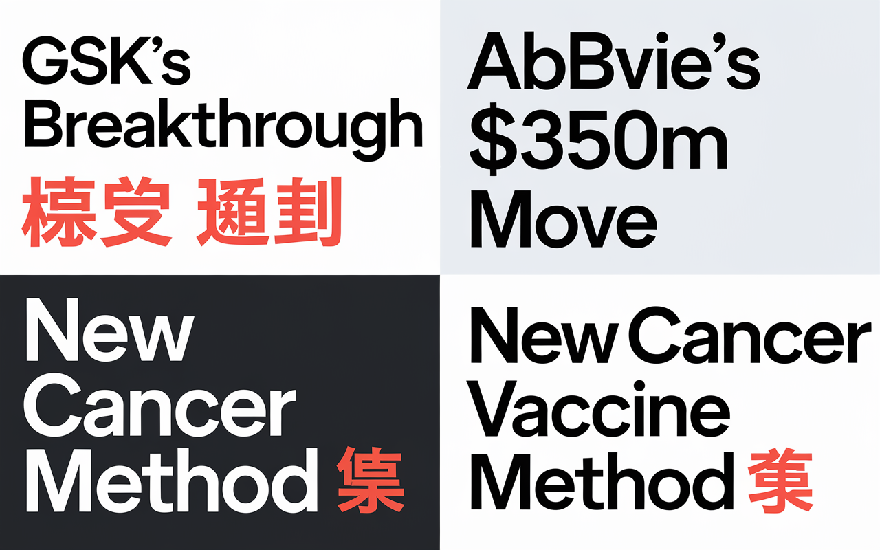 
GSK's Breakthrough 🌟, AbbVie's $350M Move 💊, New Cancer Vaccine Method 🧬
