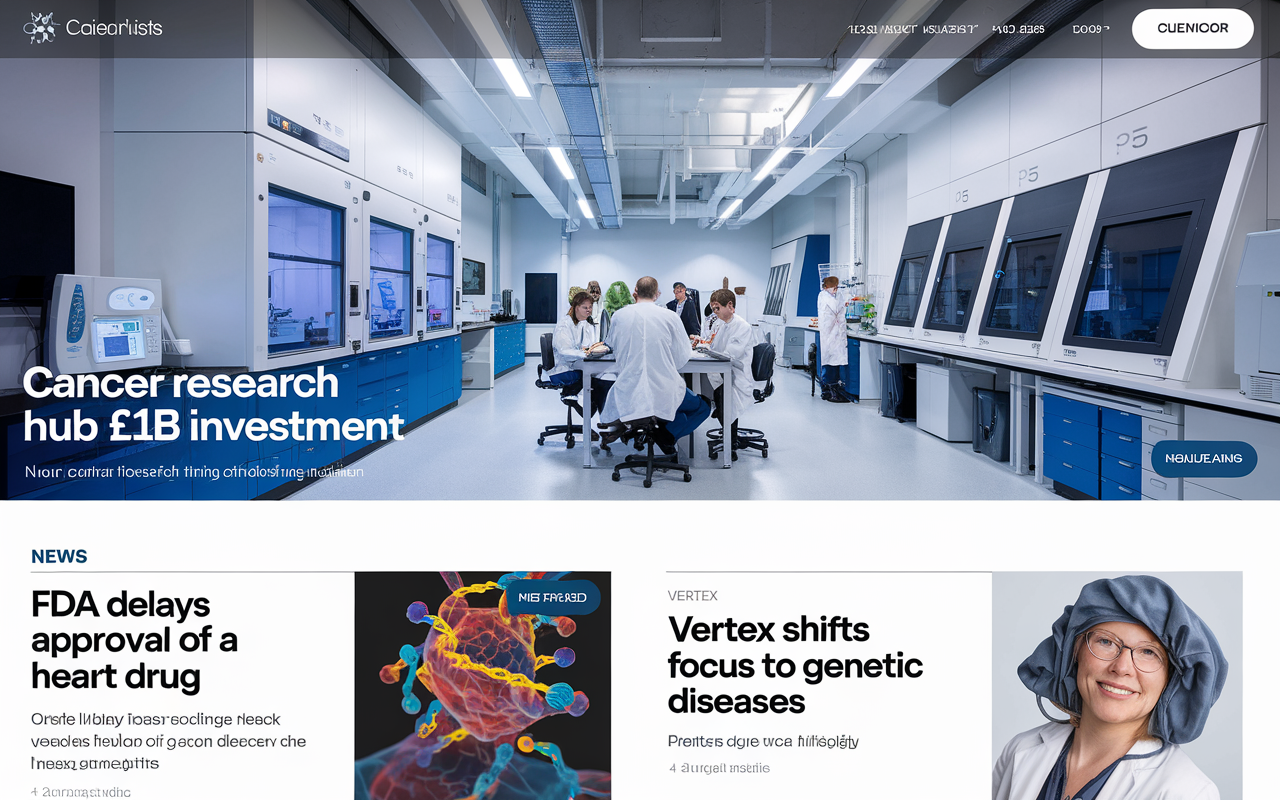 £1B Cancer Hub 🏥, FDA Heart Drug Delay ❤️, Vertex Shift 🔬