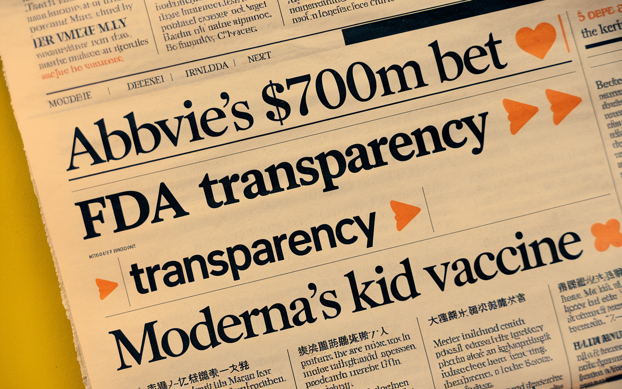 AbbVie's $700M Bet 💰, FDA Transparency 📰, Moderna's Kid Vaccine 👶