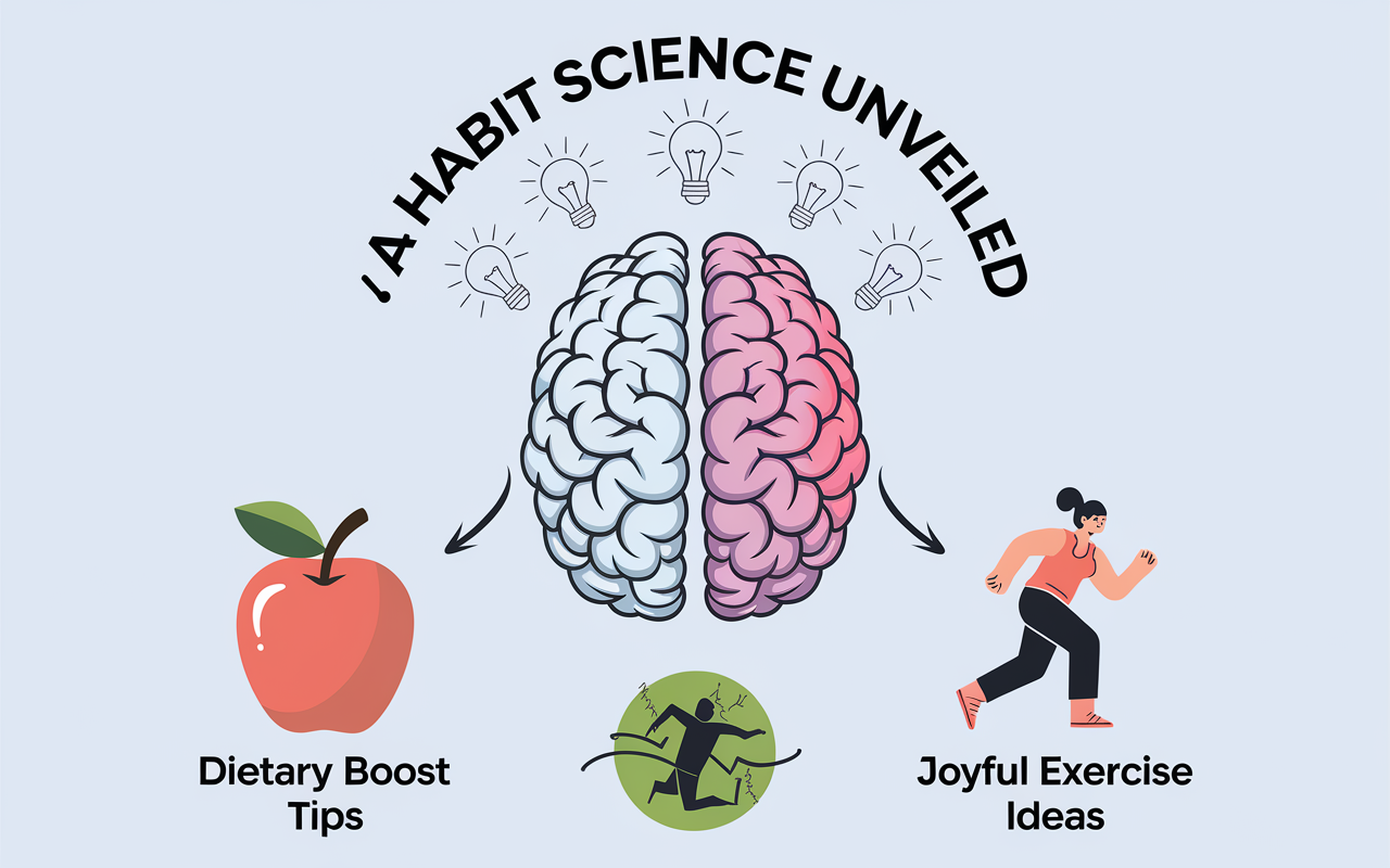 🧠 Habit Science Unveiled, 🍏 Dietary Boost Tips, 🏃‍♂️ Joyful Exercise Ideas