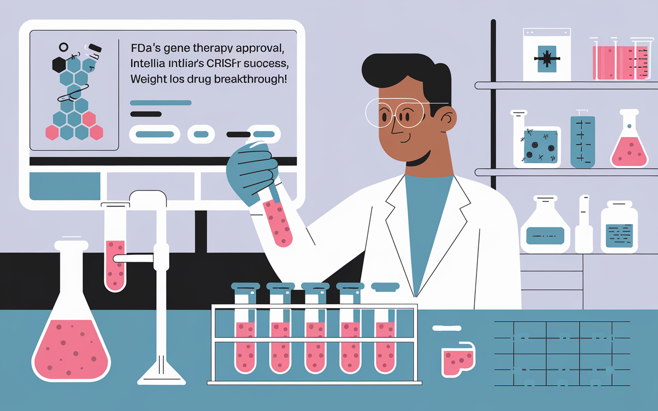 
🧬 FDA's Gene Therapy Approval, Intellia's CRISPR Success, Weight Loss Drug Breakthrough! 🌟
