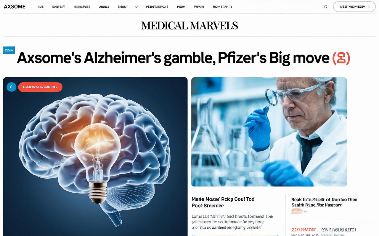 🧠 Axsome's Alzheimer’s Gamble, Pfizer's Big Move 💉, 2024 Medical Marvels 🌟