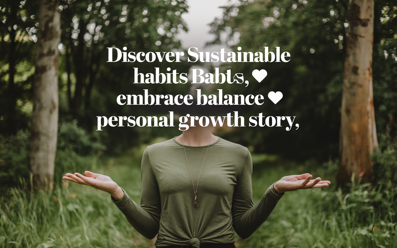 Discover Sustainable Habits 🔄, Embrace Balance 💞, Personal Growth Story 🌱