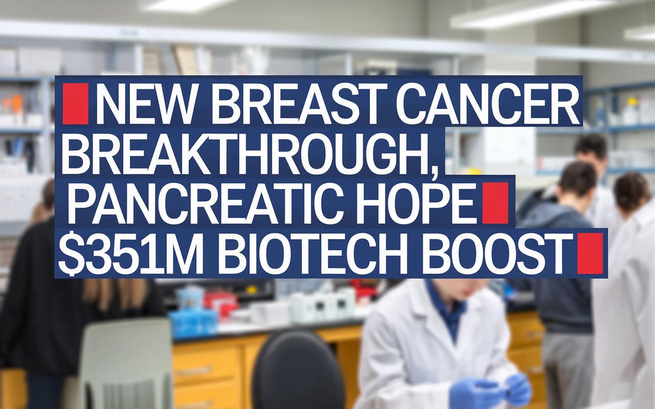 🚀 New Breast Cancer Breakthrough, Pancreatic Hope 💉, $351M Biotech Boost 💰