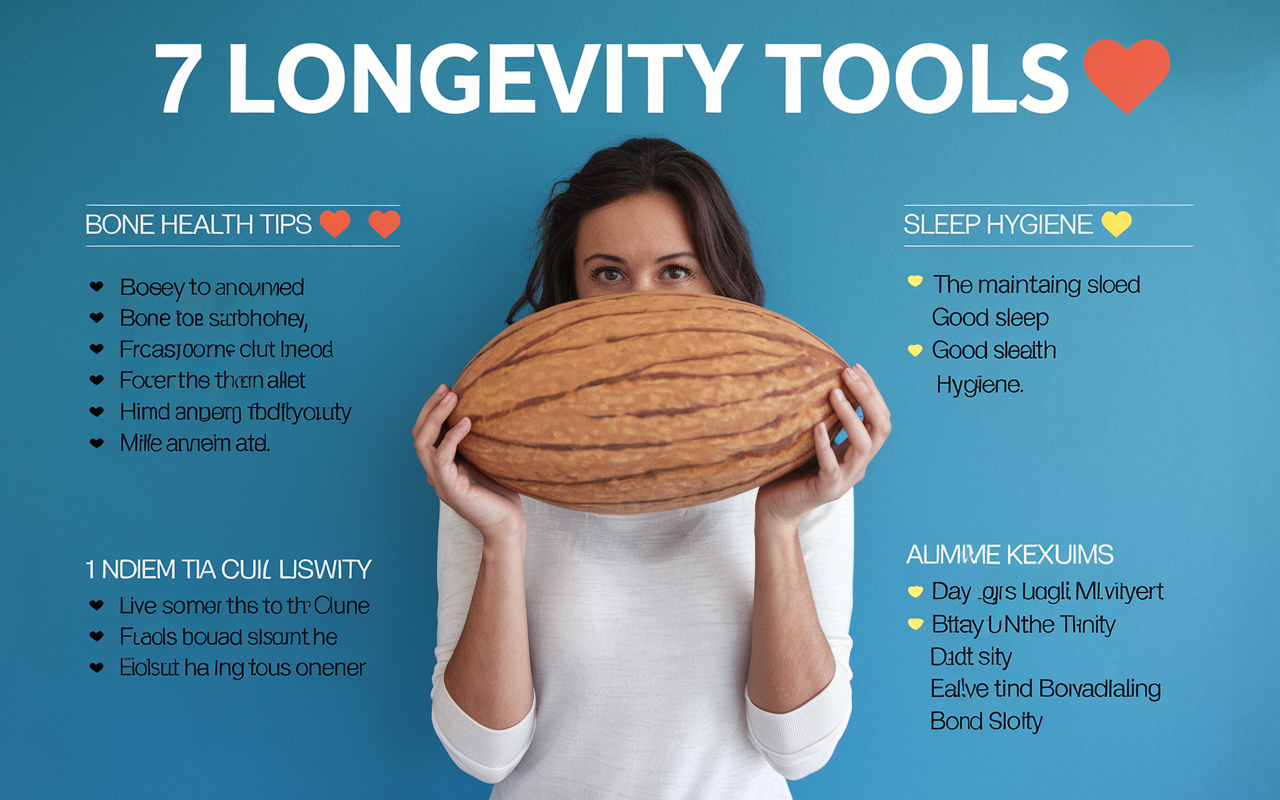 7 Longevity Tools 🌰, Bone Health Tips 🏋️‍♂️, Sleep Hygiene 💤