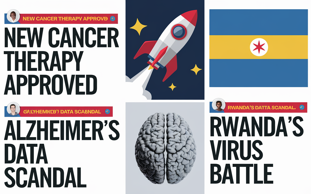 🚀 New Cancer Therapy Approved, Alzheimer's Data Scandal, Rwanda's Virus Battle 🌍