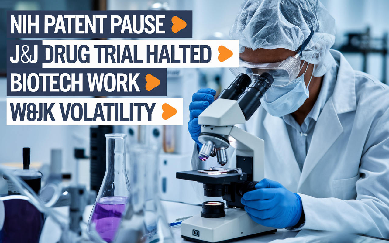 NIH Patent Pause 🛑, J&J Drug Trial Halted 💊, Biotech Work Volatility 📊