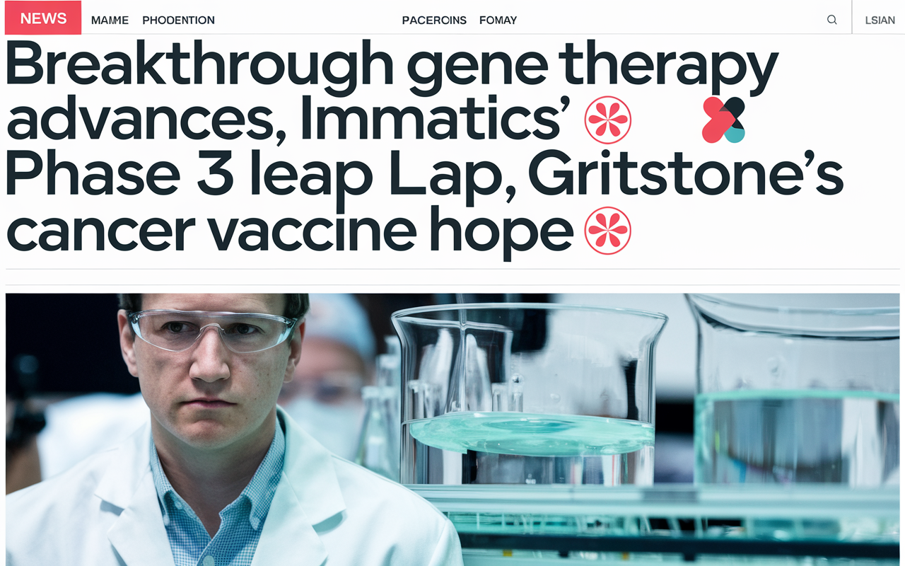 🔬 Breakthrough Gene Therapy Advances, Immatics' Phase 3 Leap 🚀, Gritstone's Cancer Vaccine Hope 💡