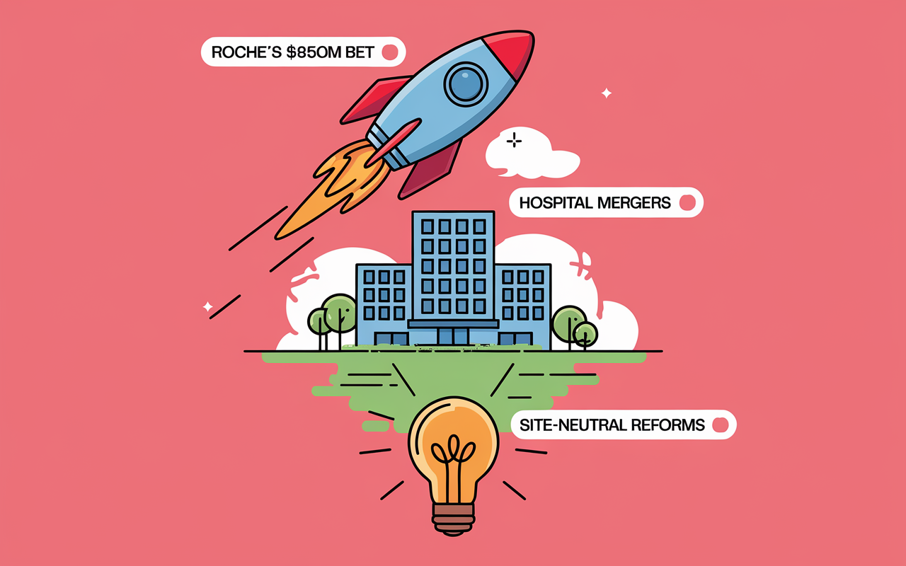 Roche's $850M Bet 🚀, Hospital Mergers 🏥, Site-Neutral Reforms 💡
