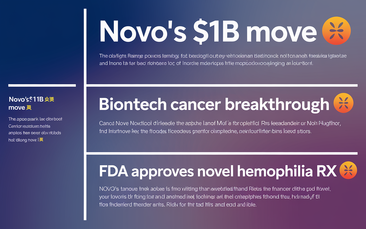 Novo's $1B Move 🚀, BioNTech Cancer Breakthrough 🧬, FDA Approves Novel Hemophilia Rx 💉