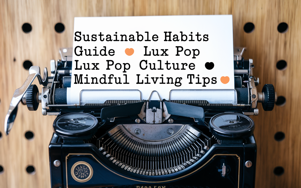 Sustainable Habits Guide 🌿, Lux Pop Culture 💰, Mindful Living Tips 🧘‍♀️