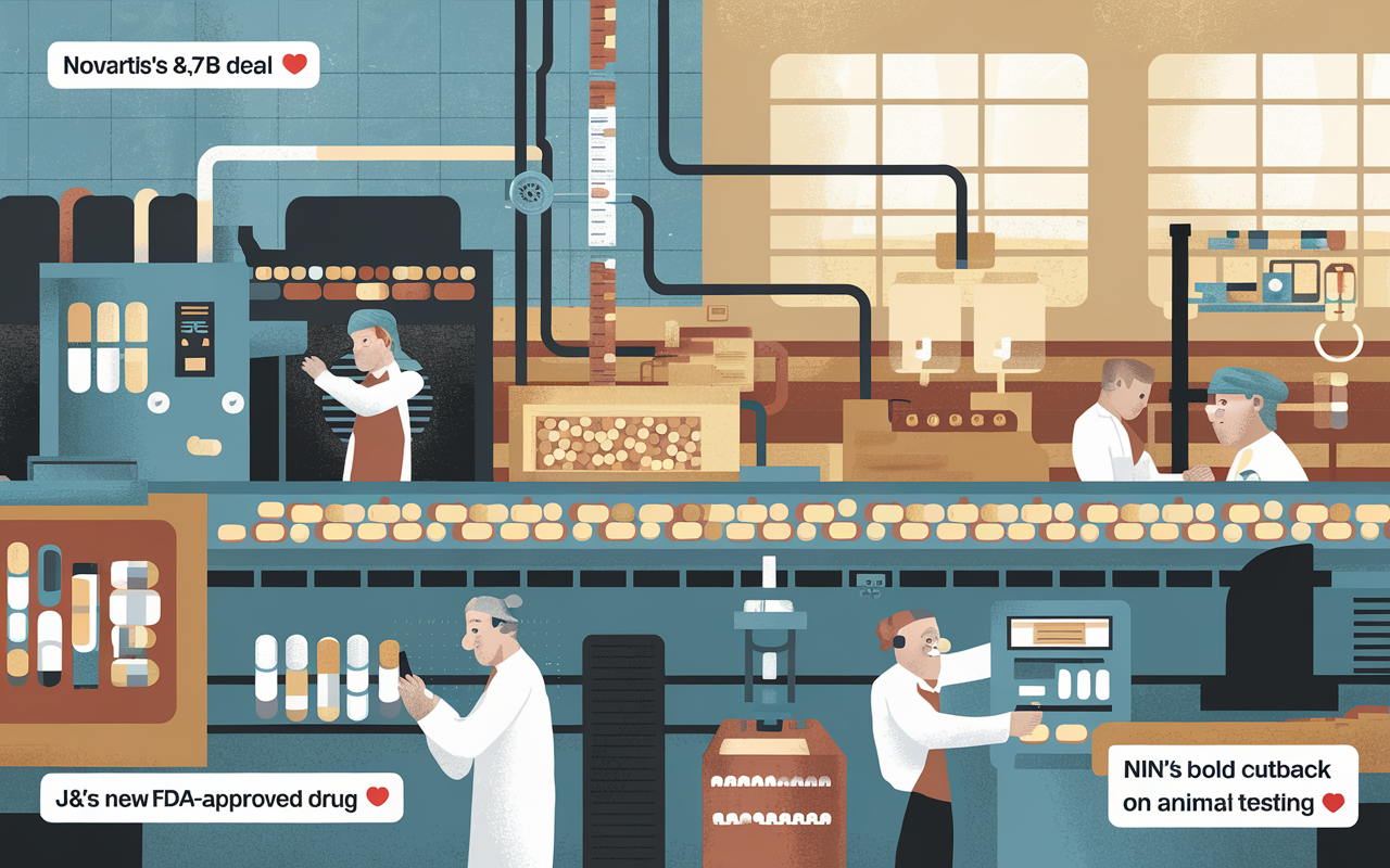 Novartis's $1.7B Deal 💰, J&J's New FDA-Approved Drug 🛡️, NIH's Bold Cutback on Animal Testing 🧪