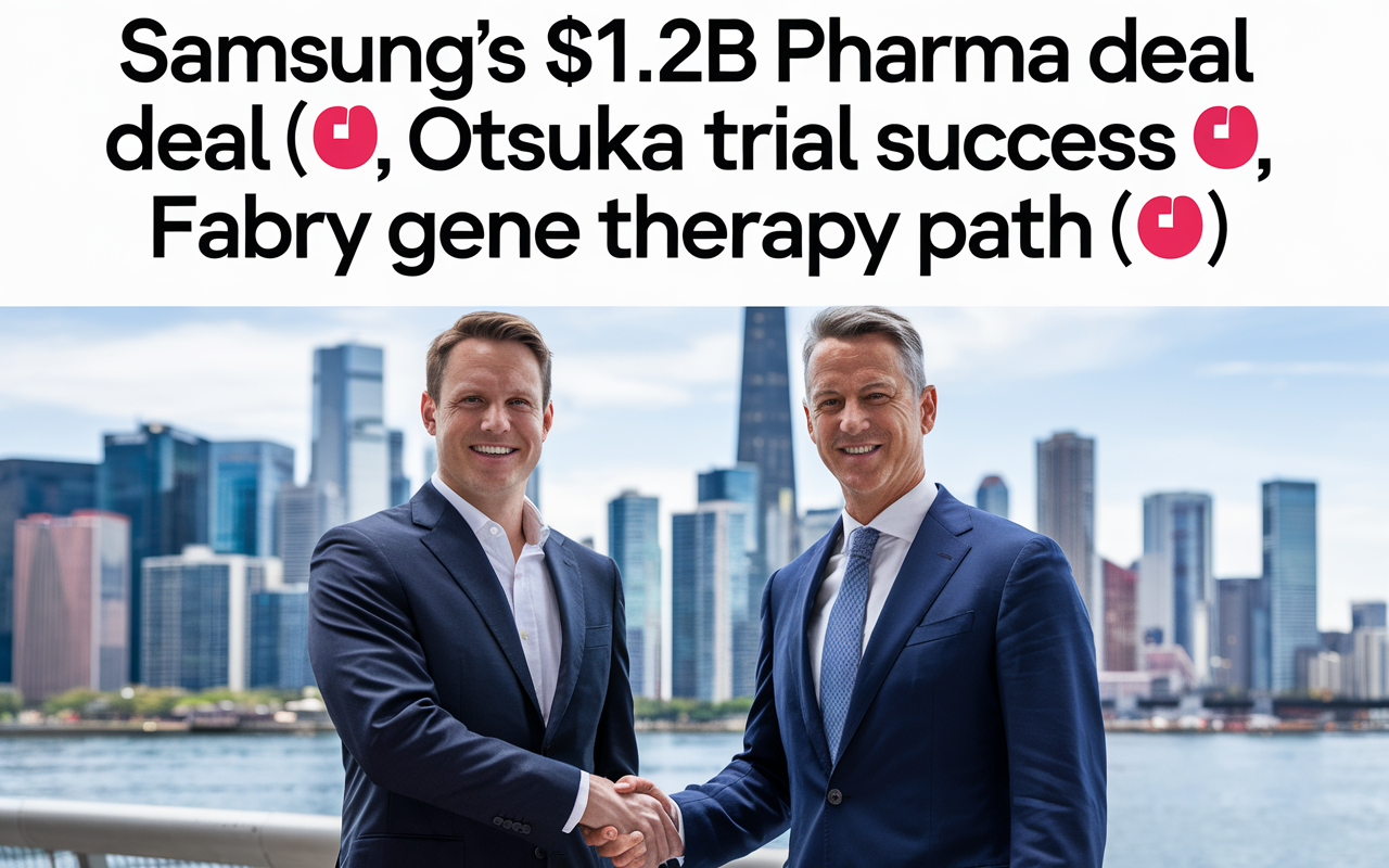 Samsung's $1.2B Pharma Deal 💰, Otsuka Trial Success 🌟, Fabry Gene Therapy Path 🧬