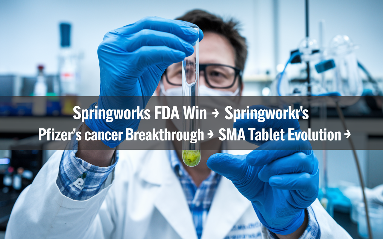 SpringWorks FDA Win 🧬, Pfizer’s Cancer Breakthrough 💉, SMA Tablet Evolution 💊