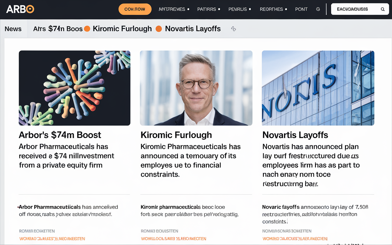 Arbor's $74M Boost 🧬, Kiromic Furlough 💊, Novartis Layoffs 🚀